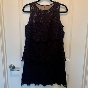 LAUREN Ralph Lauren Dark Navy Lace Tiered Dress